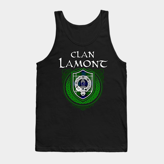 Clan Lamont Surname Scottish Clan Tartan Crest Badge Tank Top by Celtic Folk